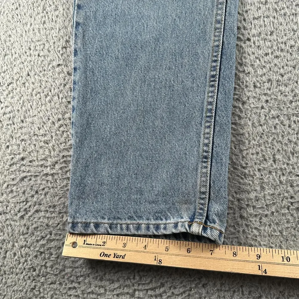 Levis 505 Jeans Mens 36x32(35x32 Fits) Blue Straight Leg Light Wash Orange Tab